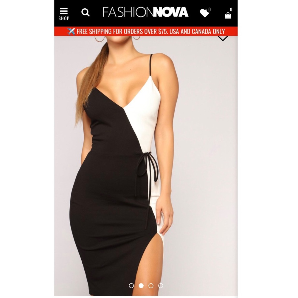 Two Faced Color Block Dress - Black/White